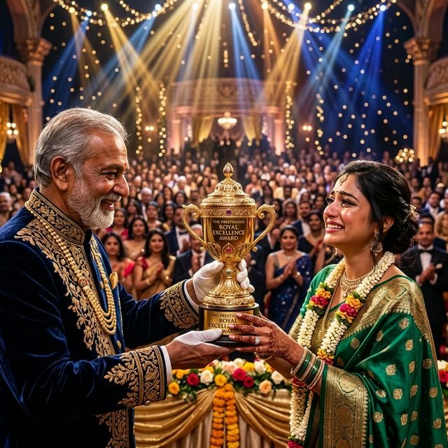 Prestigious Award Trophy Moment